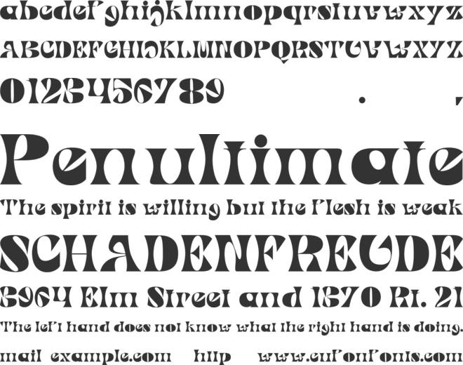 Bournue font preview