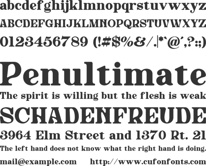 the Jagret font preview