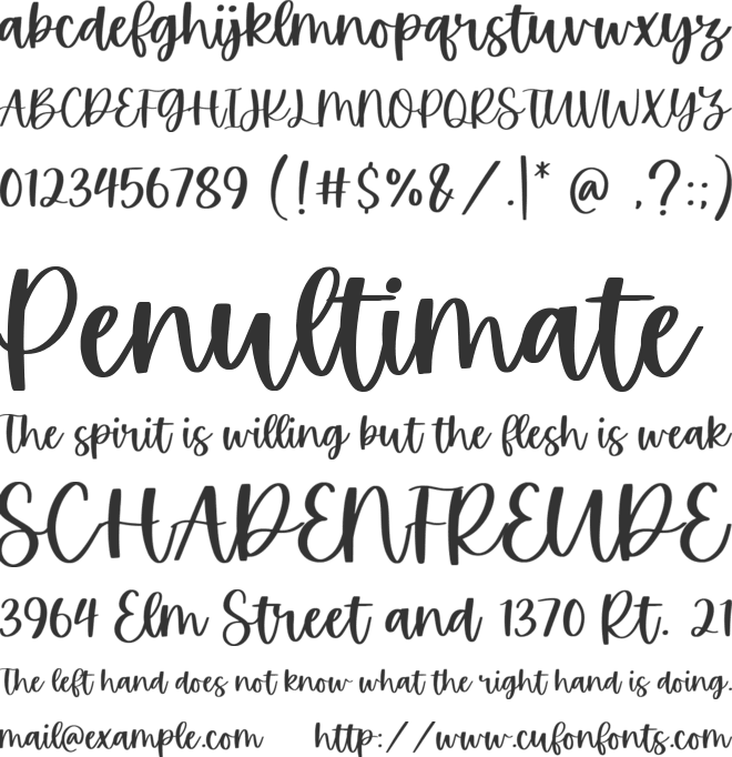 Goldfame font preview