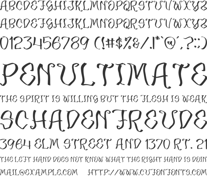 Merona Danger font preview