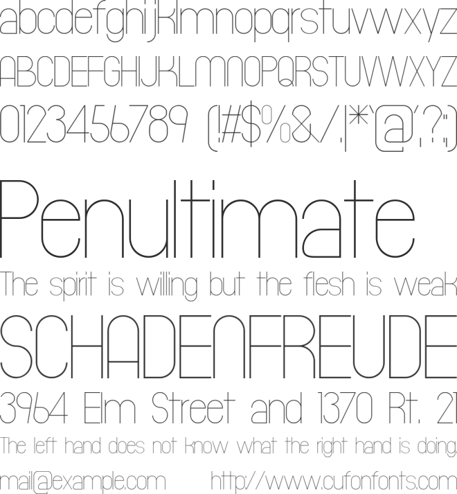 Typeward Thin font preview