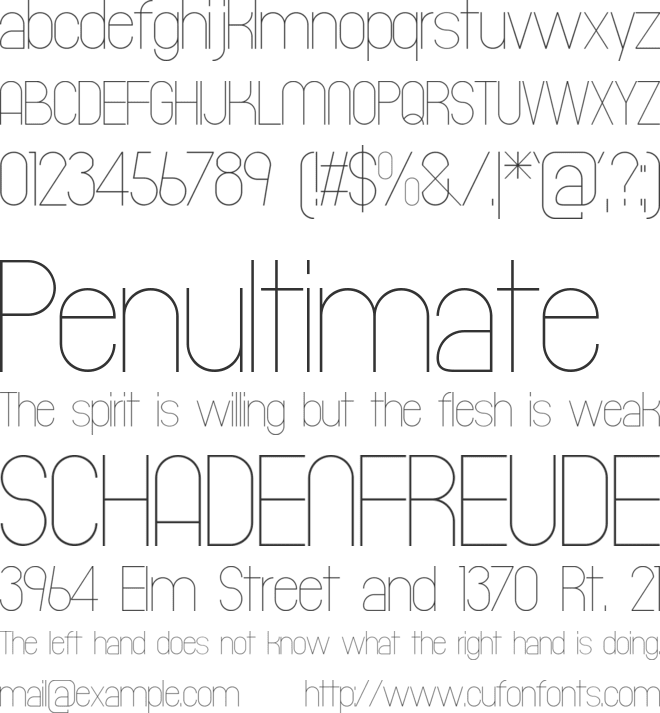 Typeward Thin font preview
