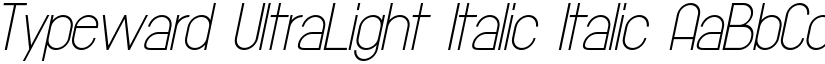 Typeward UltraLight Italic Italic font