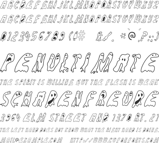 Groovy Ghosties font preview