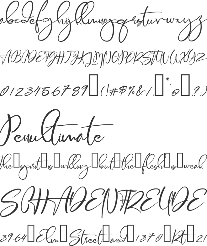 Affogato font preview