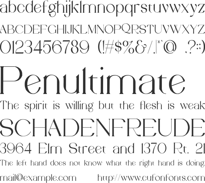 Vilaka Modern Serif Font font preview