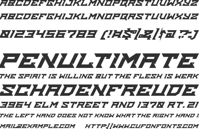 Sonic Turbo font preview