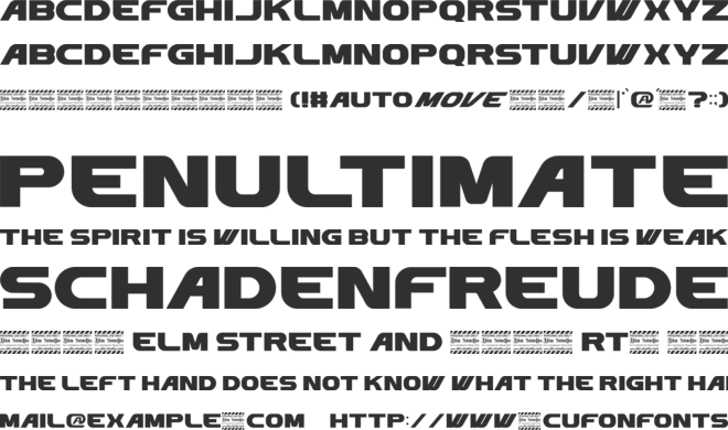Automove Personal Use font preview