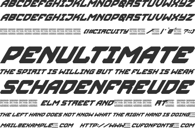 Circuity Personal Use font preview