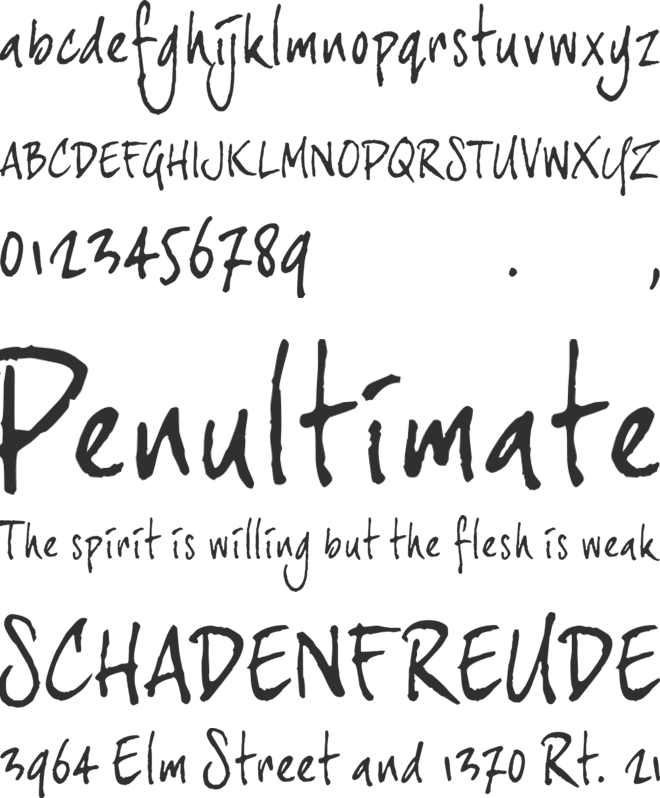 joeHand 3 font preview
