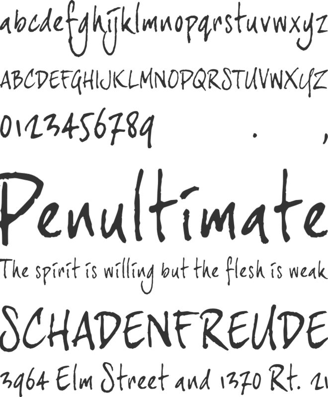 joeHand 3 font preview