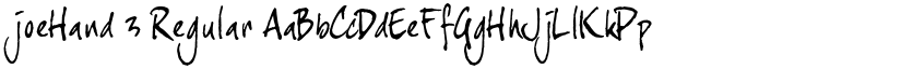 joeHand 3 Regular font