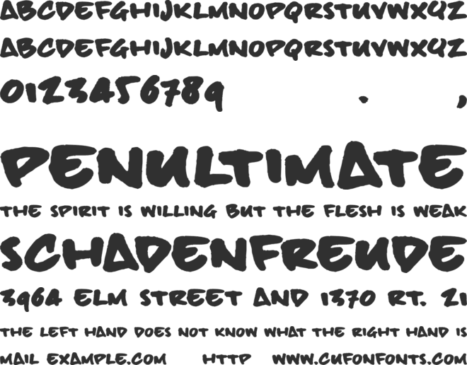 billieBoldHand font preview