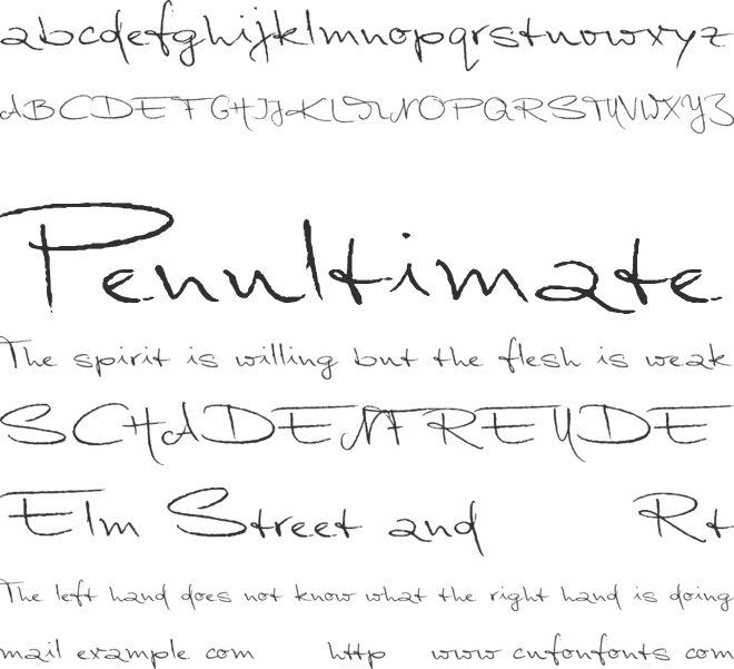 Marleen Script reduced font preview