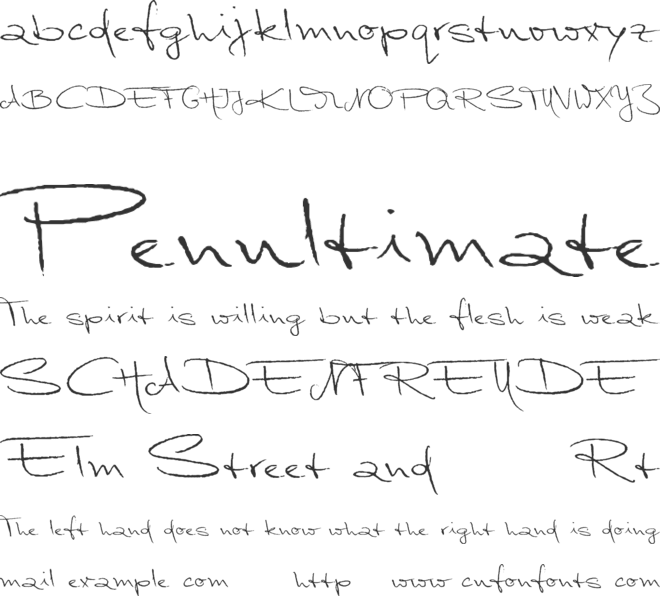 Marleen Script reduced font preview