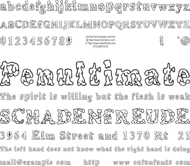 Coulures font preview