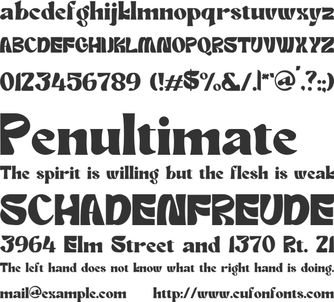 Quiny font preview
