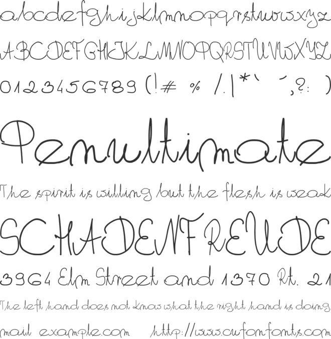 My Own Script PL font preview