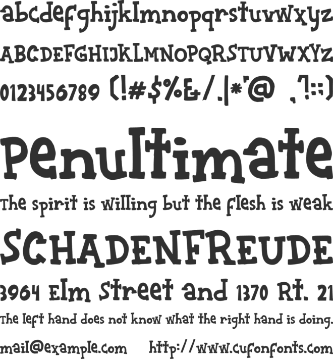 Snowflakes font preview