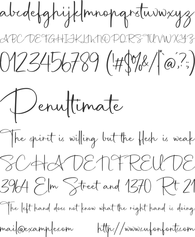 Adelliatte font preview