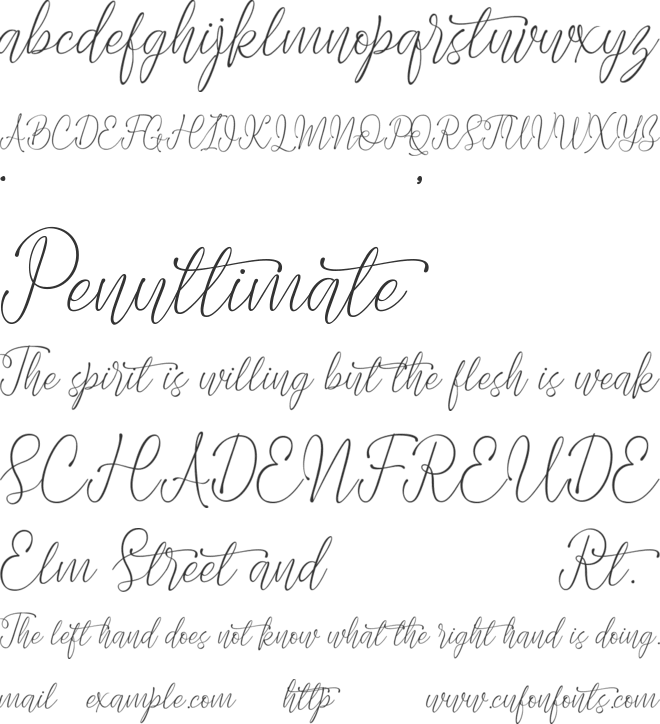 The Kissha font preview