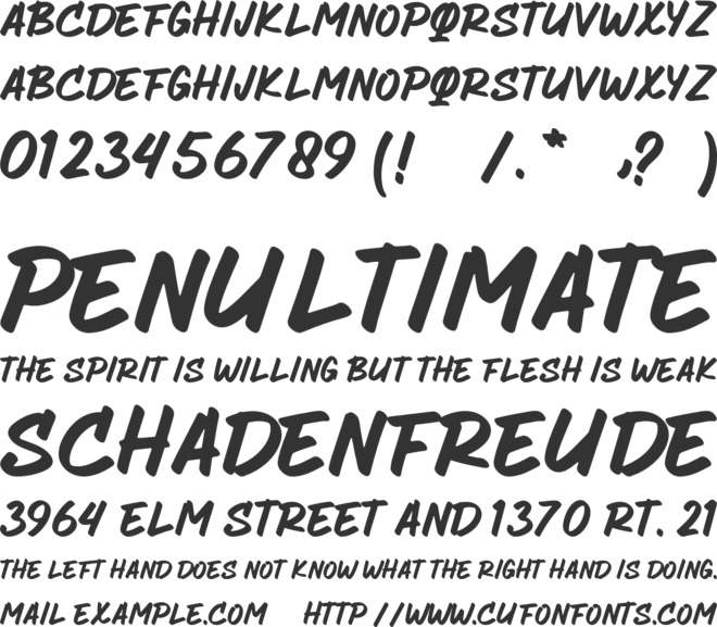 Racer Sore font preview