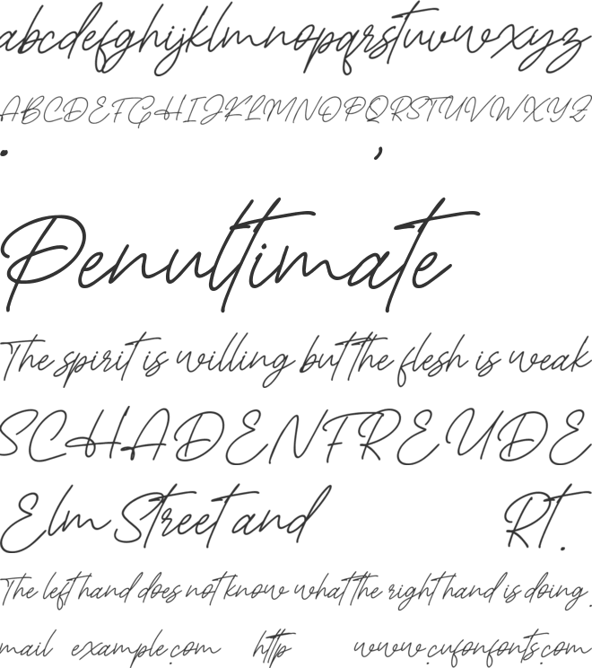 Krettany Signature font preview