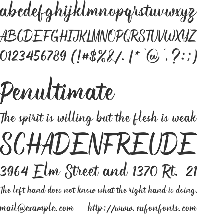 Alexturners font preview