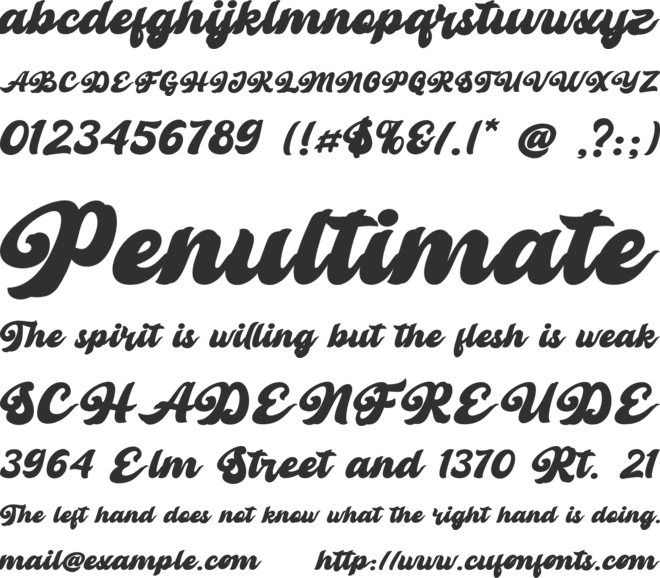 Retro Young font preview