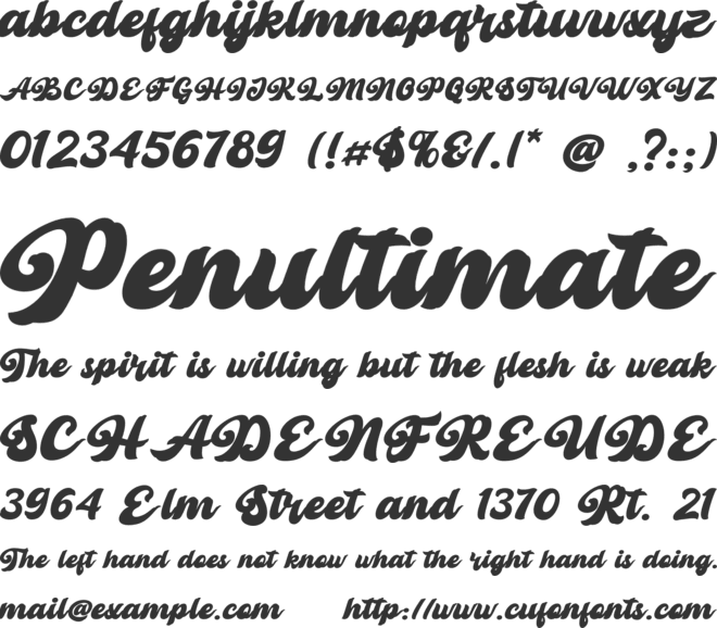 Retro Young font preview