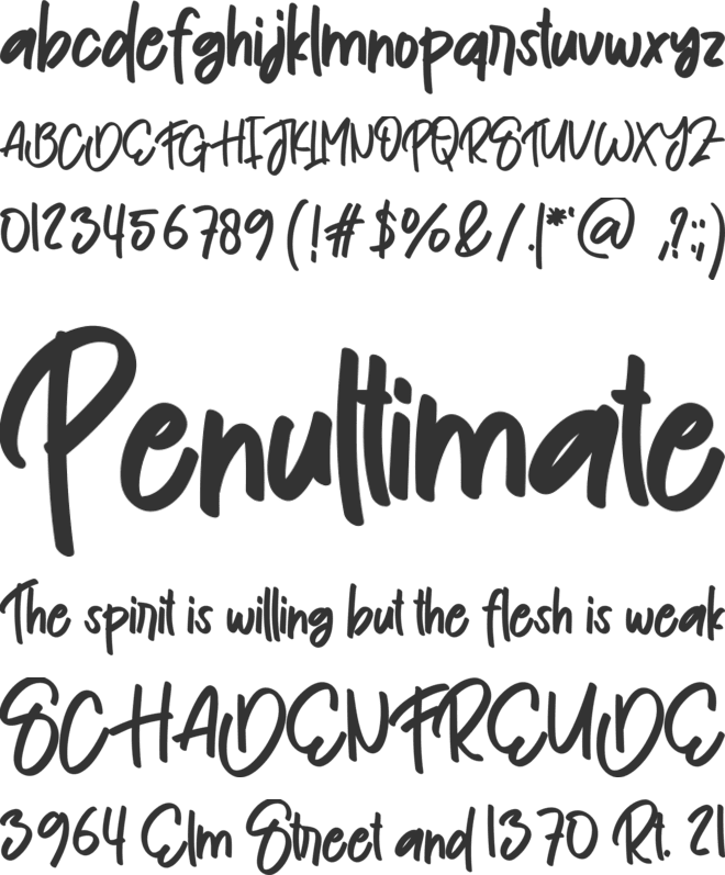 Wedding School font preview