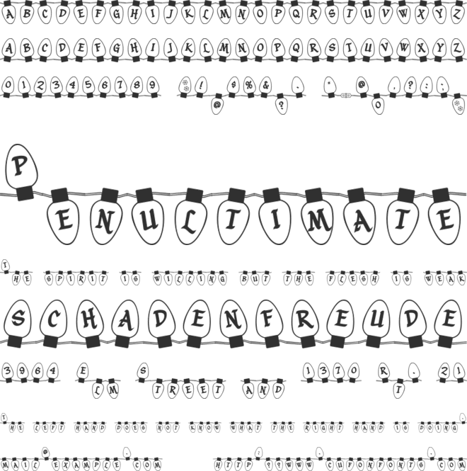 Christmas Lights font preview