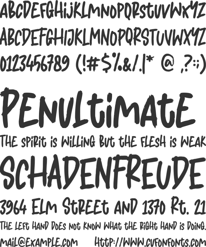 Sans Anger font preview