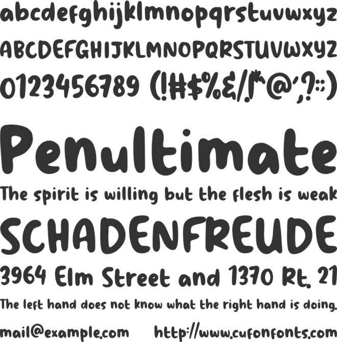 Rainbow Cakes font preview