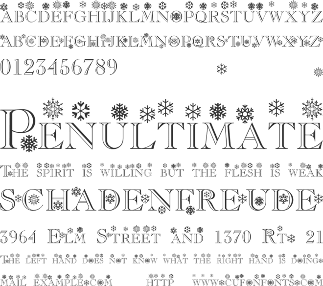 Christmas/Flakes font preview