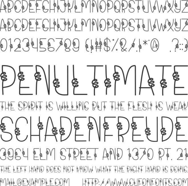 Frosty font preview