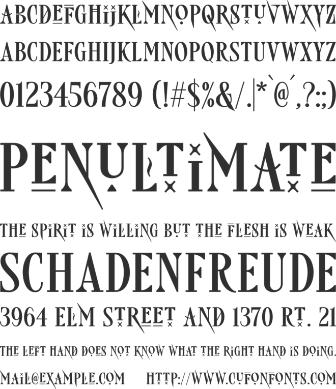 Freaky Story font preview
