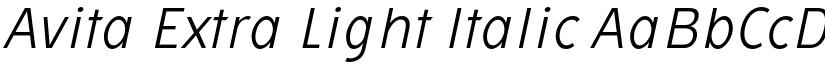 Avita Extra Light Italic font