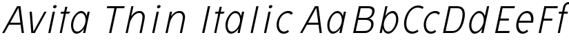 Avita Thin Italic font