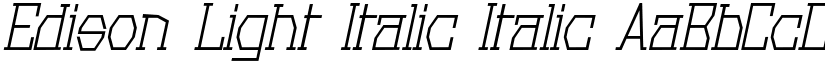 Edison Light Italic Italic font