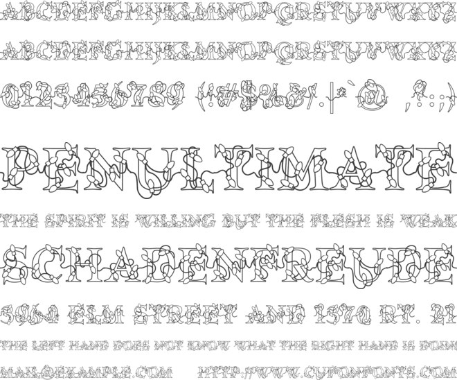 PC Lights font preview