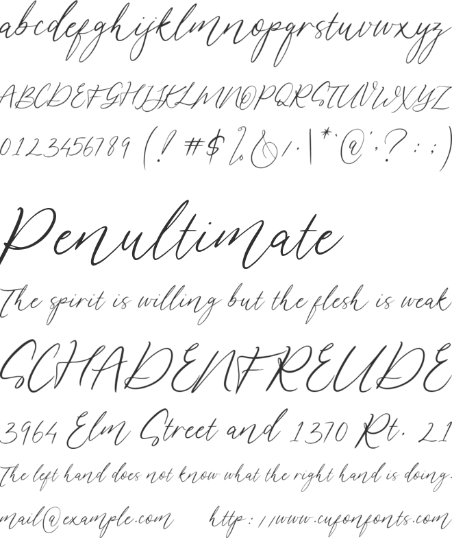 Gillcy font preview