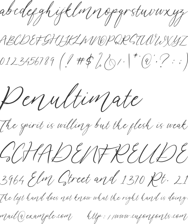 Gillcy font preview