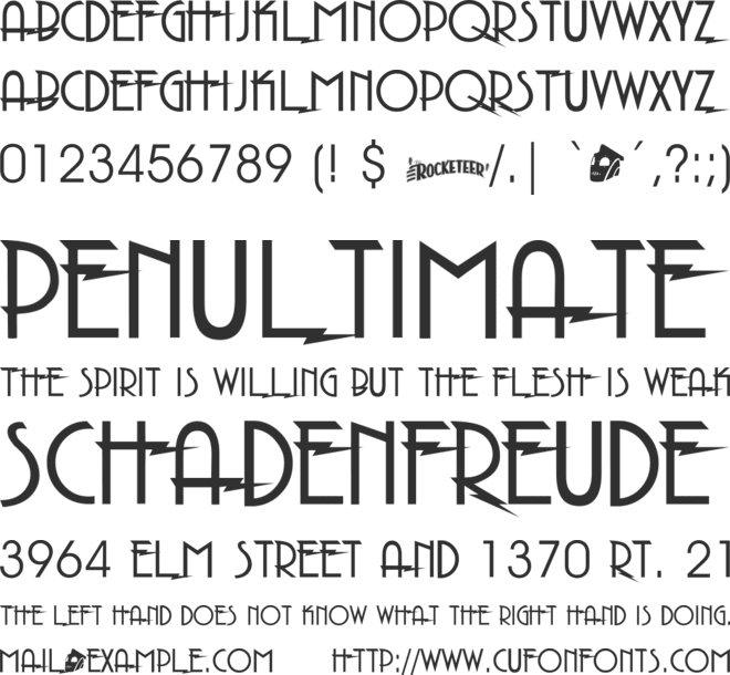 Rocketeer font preview