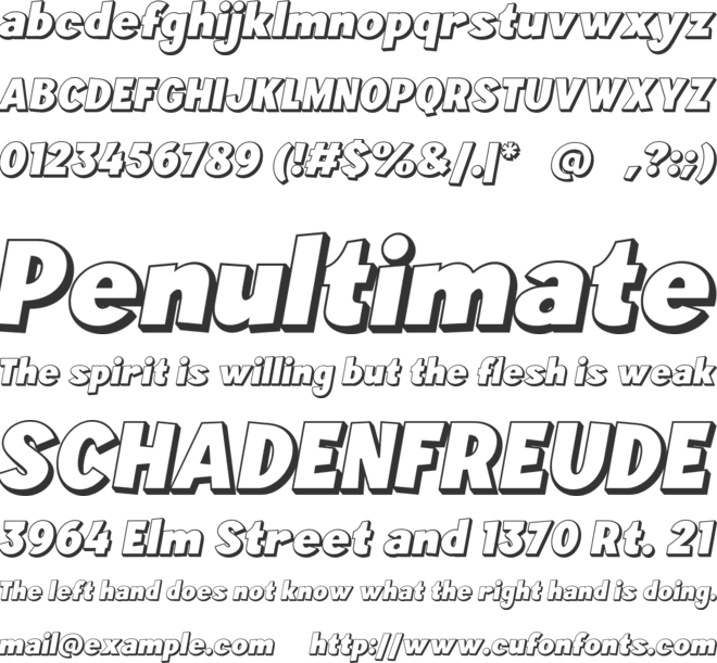 Komyca 3D free version font preview