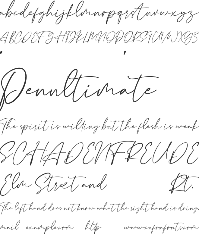 Justine font preview
