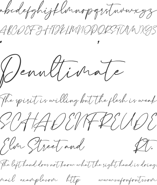 Justine font preview