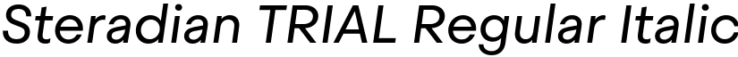 Steradian TRIAL Regular Italic font