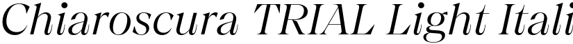 Chiaroscura TRIAL Light Italic font