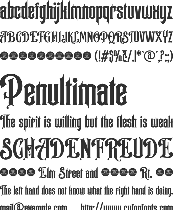 Lady Gems font preview